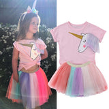 Unicorn Top+Lace Tutu Skirt