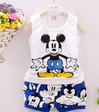 2017 New Summer mouse Baby Boys Clothing Set Vest and shorts pants Kids Boy suit Cartoon Sport Suit Vest childern clothes Set