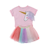 Unicorn Top+Lace Tutu Skirt