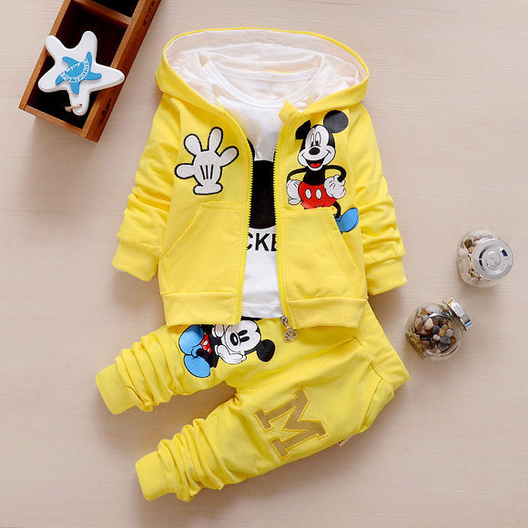 3 Piece Set Hooded Coat Mickey