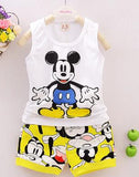 2017 New Summer mouse Baby Boys Clothing Set Vest and shorts pants Kids Boy suit Cartoon Sport Suit Vest childern clothes Set