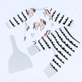 Unicorn T-shirt+Pants+Casual Hat 3pcs Set
