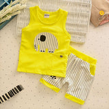 2pcs/sets Kids Boys Girls Summer Clothing Animal Vest+Bow Shorts