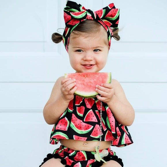3PCS Watermelon Tank Top+Short+Headband