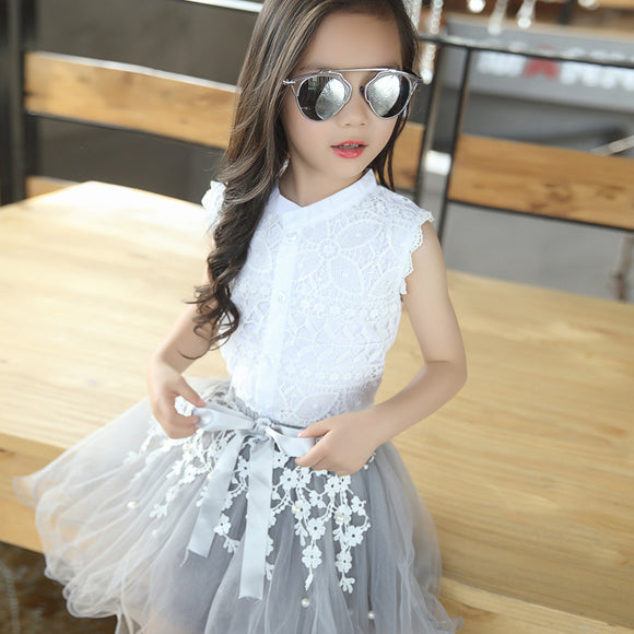 White T-Shirts + Lace Skirt