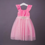 Floral Rhinestones Belt Dress