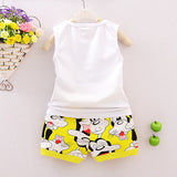 2017 New Summer mouse Baby Boys Clothing Set Vest and shorts pants Kids Boy suit Cartoon Sport Suit Vest childern clothes Set