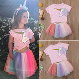 Unicorn Top+Lace Tutu Skirt