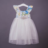 Floral Rhinestones Belt Dress