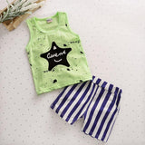 2pcs/sets Kids Boys Girls Summer Clothing Animal Vest+Bow Shorts