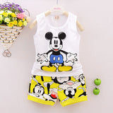 2017 New Summer mouse Baby Boys Clothing Set Vest and shorts pants Kids Boy suit Cartoon Sport Suit Vest childern clothes Set