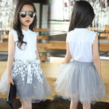 White T-Shirts + Lace Skirt