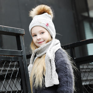 Hats And Scarf Set Pompom