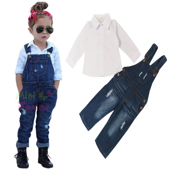 Cotton T-Shirt + Jeans Overall