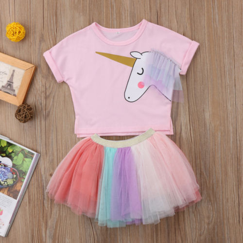 Unicorn Top+Lace Tutu Skirt
