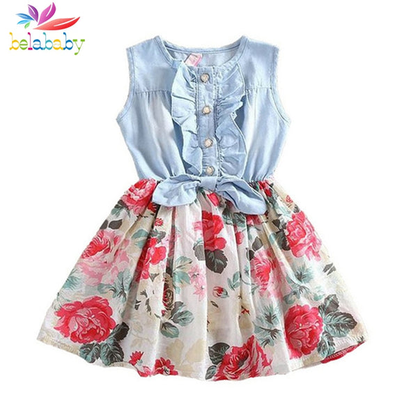 Belababy Baby Girl Dress Summer 2019 New Flower Girls Dresses Kids Brand Princess Dress For Girl Child Clothes 2-9y Dropshipping