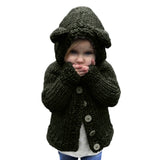 Bear collar collar baby clothes 2017 autumn baby suit suit sweater hooded knit shawl cardigan warm clothes