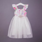 Floral Rhinestones Belt Dress