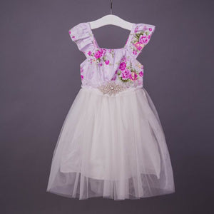 Floral Rhinestones Belt Dress