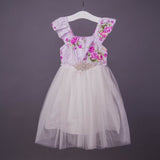 Floral Rhinestones Belt Dress